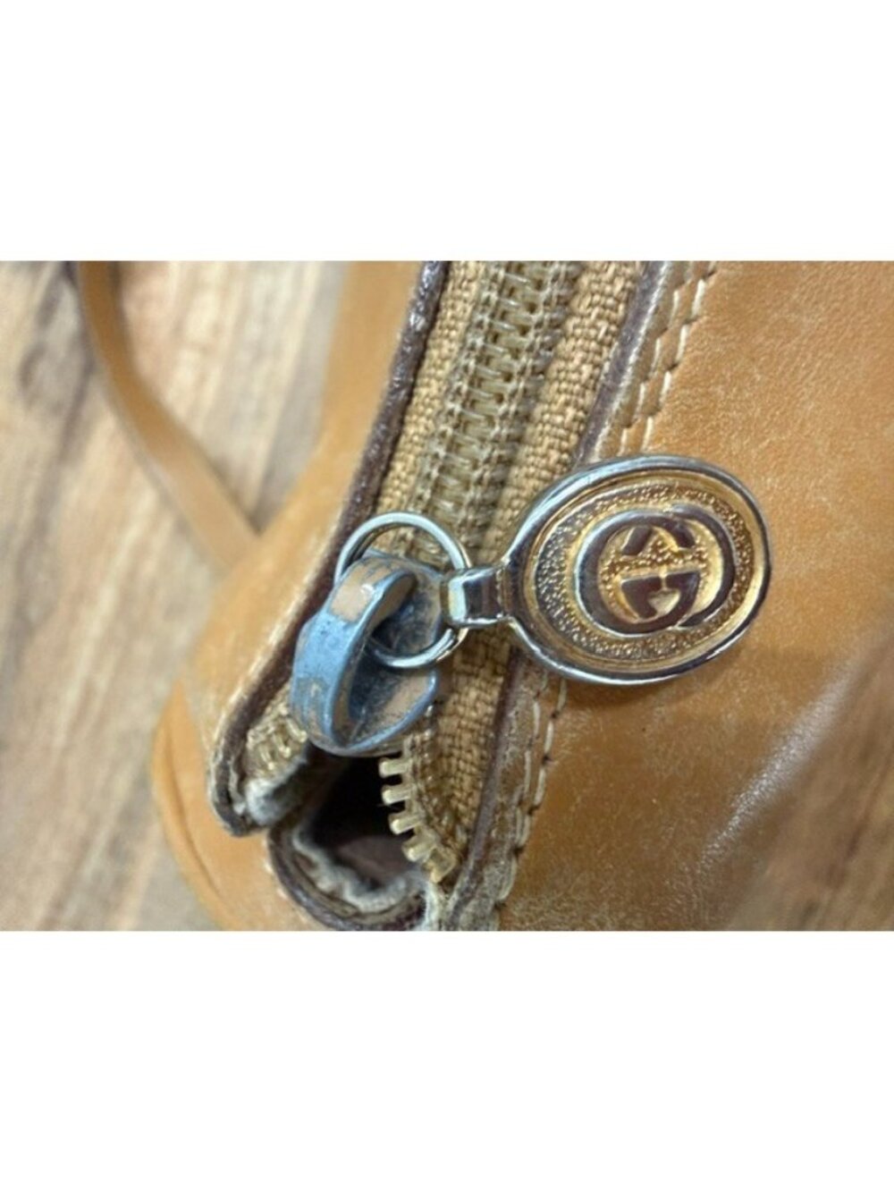 Gucci Micro GG Monogram Adjustable Shoulder Canvas Bag Beige Tan Crossbody Vtg - Picture 10 of 16
